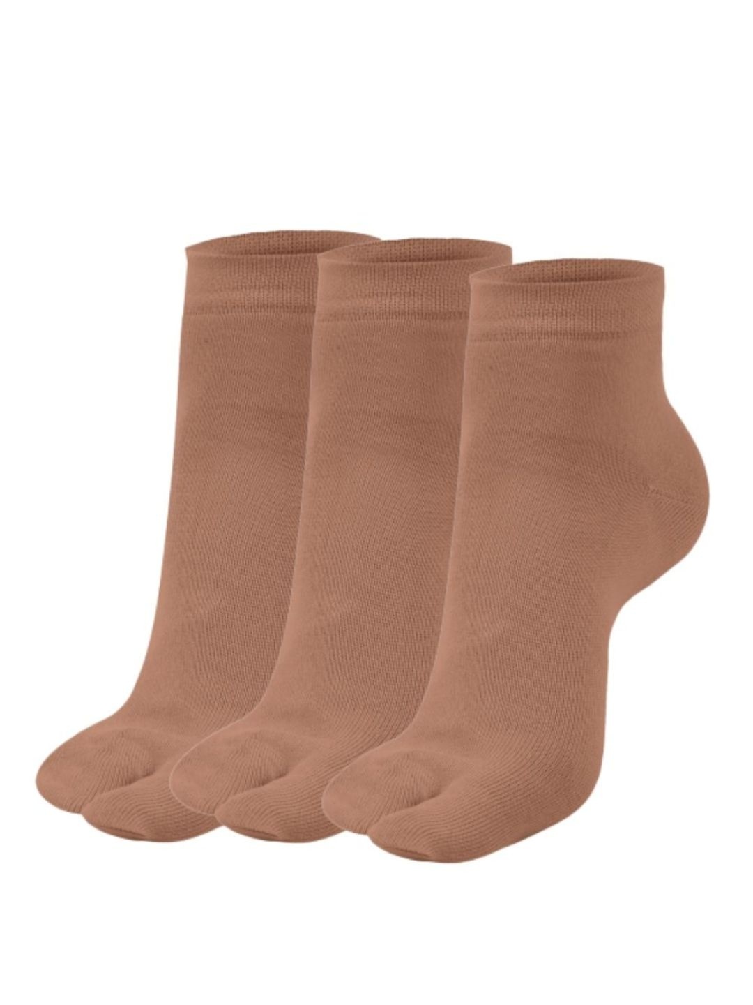 

N2S NEXT2SKIN Women Assorted Pack of 3 Above-Ankle Length Thumb Socks, Brown