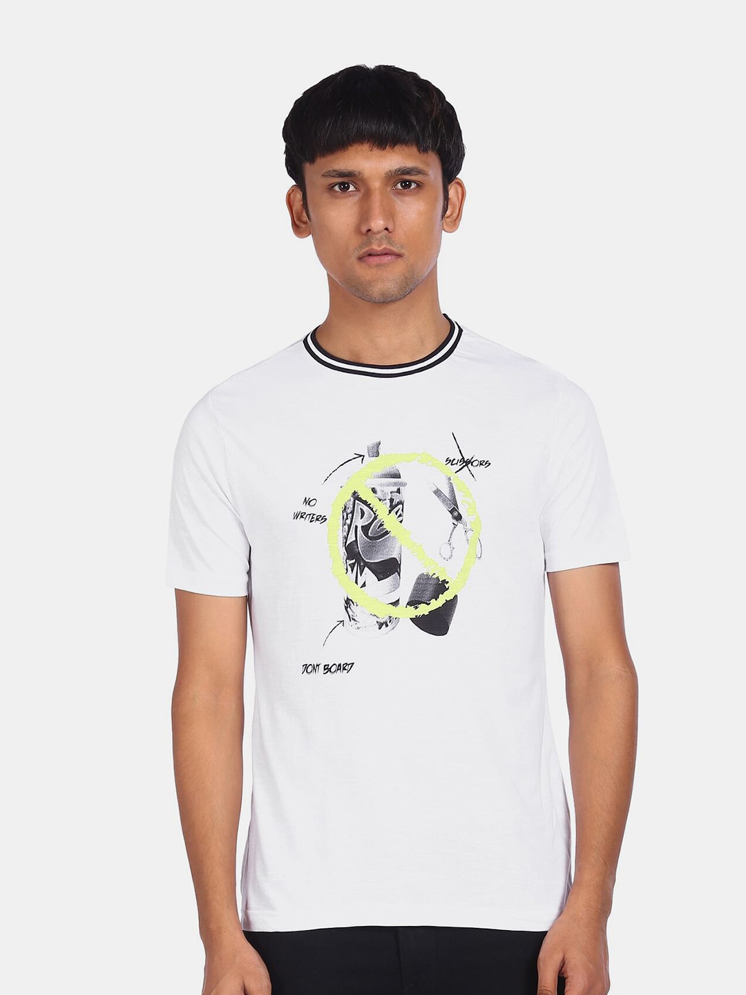 

Colt Men White Crew Neck Printed T-shirt