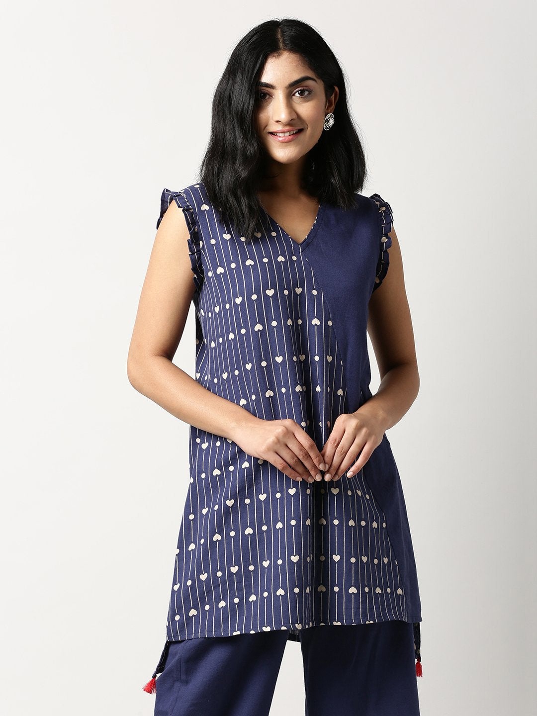 

Saaki Blue & White Printed Cotton Tunic