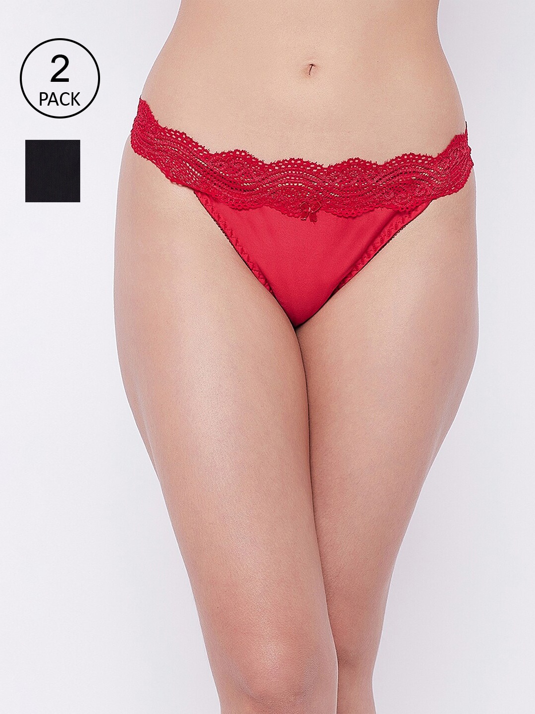 

SECRETS BY ZEROKAATA Pack Of 2 Women Assorted Lace Thongs - SZASTPTY05421