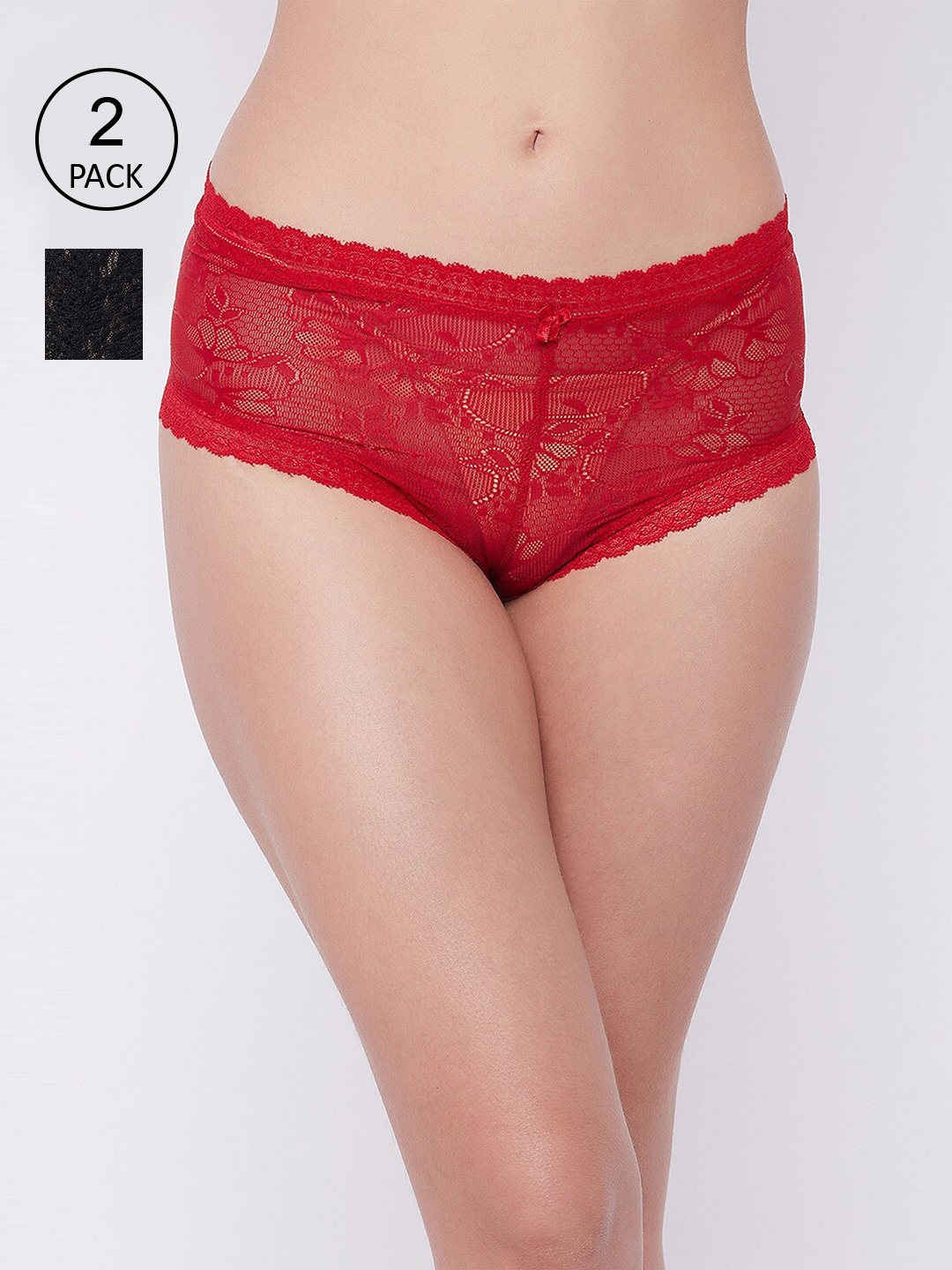 

SECRETS BY ZEROKAATA Women Pack Of 2 Assorted Self Design Boy Short Briefs