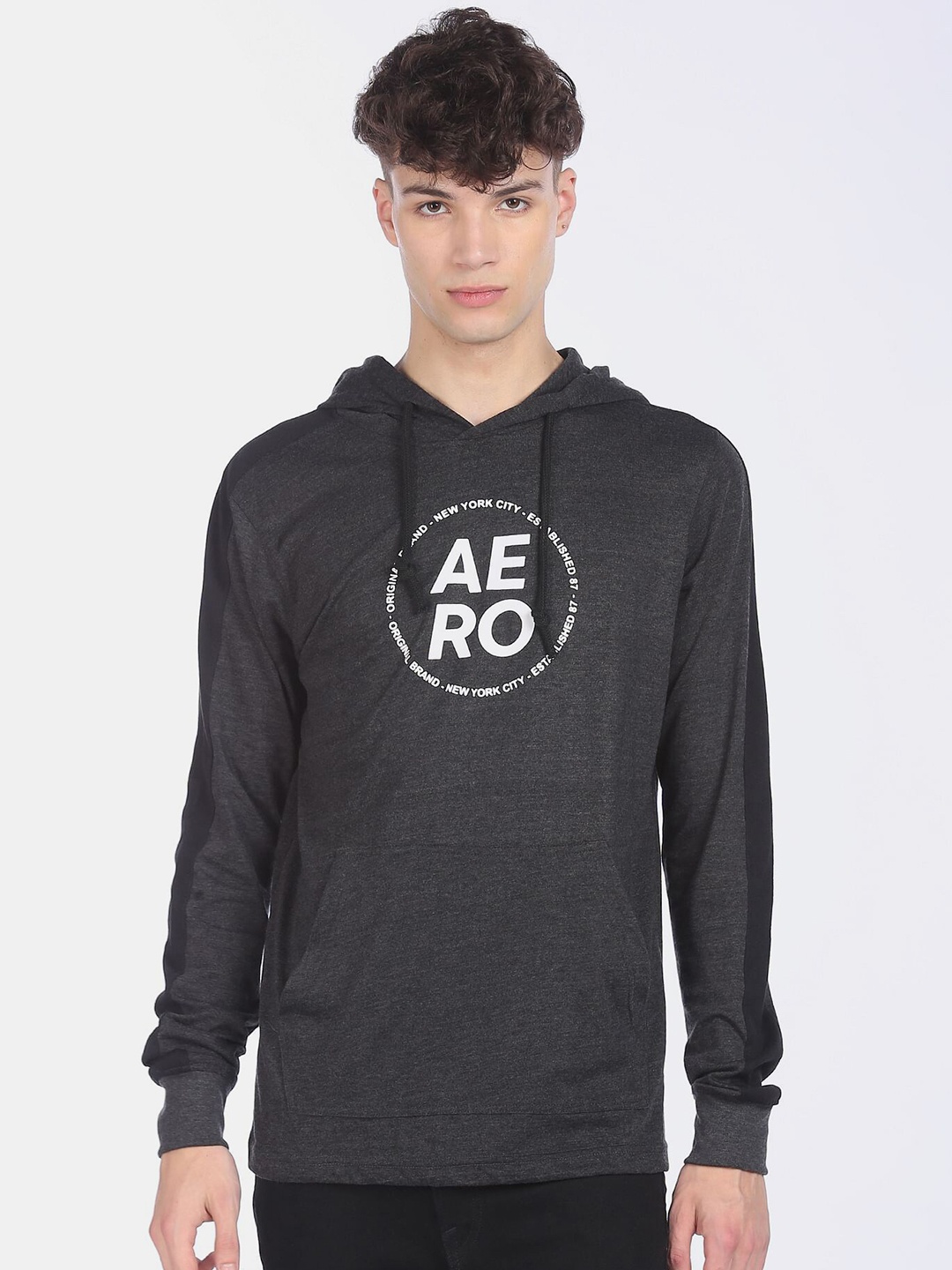 

Aeropostale Men Charcoal Printed Sweatshirt