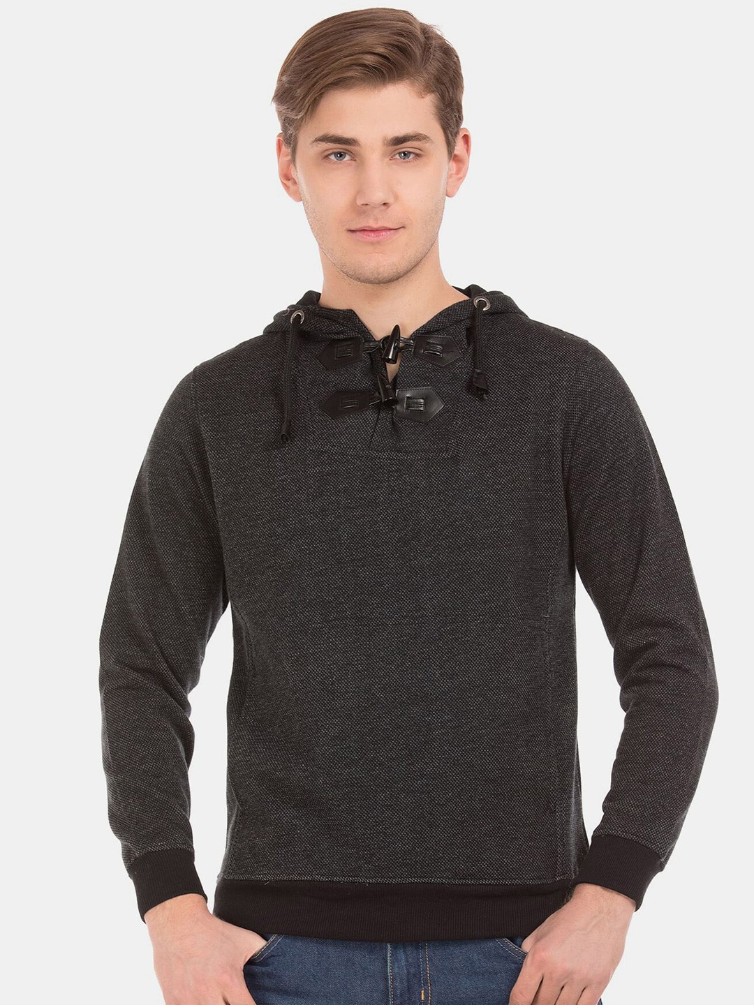 

Newport Men Black Hooded Sweatshirt