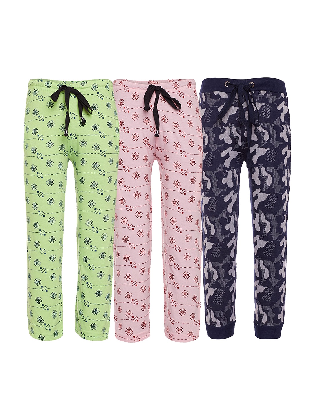 

MACK JONNEY Kids Multicoloured Cotton Pack of 3 Trackpants, Multi