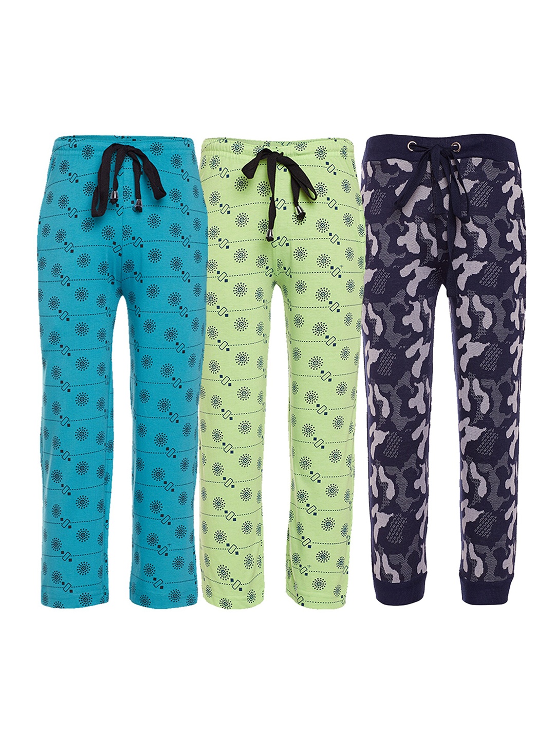 

VIMAL JONNEY Kids Pack Of 3 Printed Lounge Pants, Blue