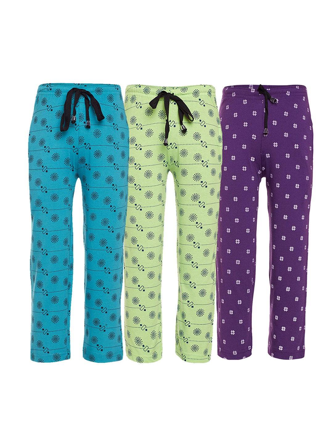 

Vimal Jonney Kids Multicoloured Cotton Pack of 3 Trackpants, Multi