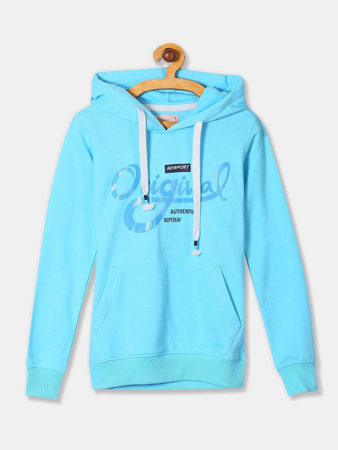 

Newport Women Blue Printed Hooded Sweatshirt