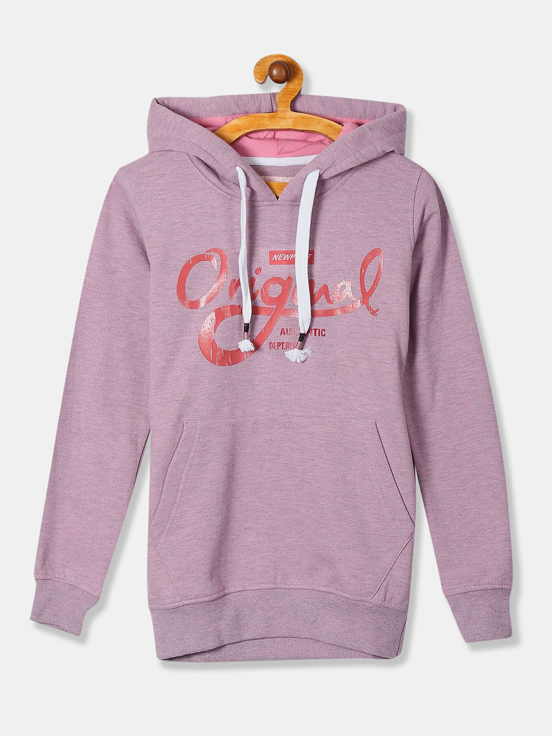 

Newport Women Mauve Printed Hooded Sweatshirt