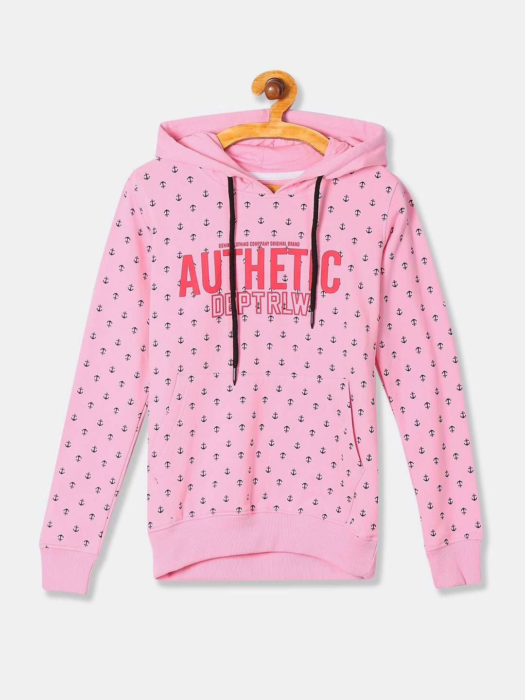 

Newport Women Pink Printed Hooded Sweatshirt