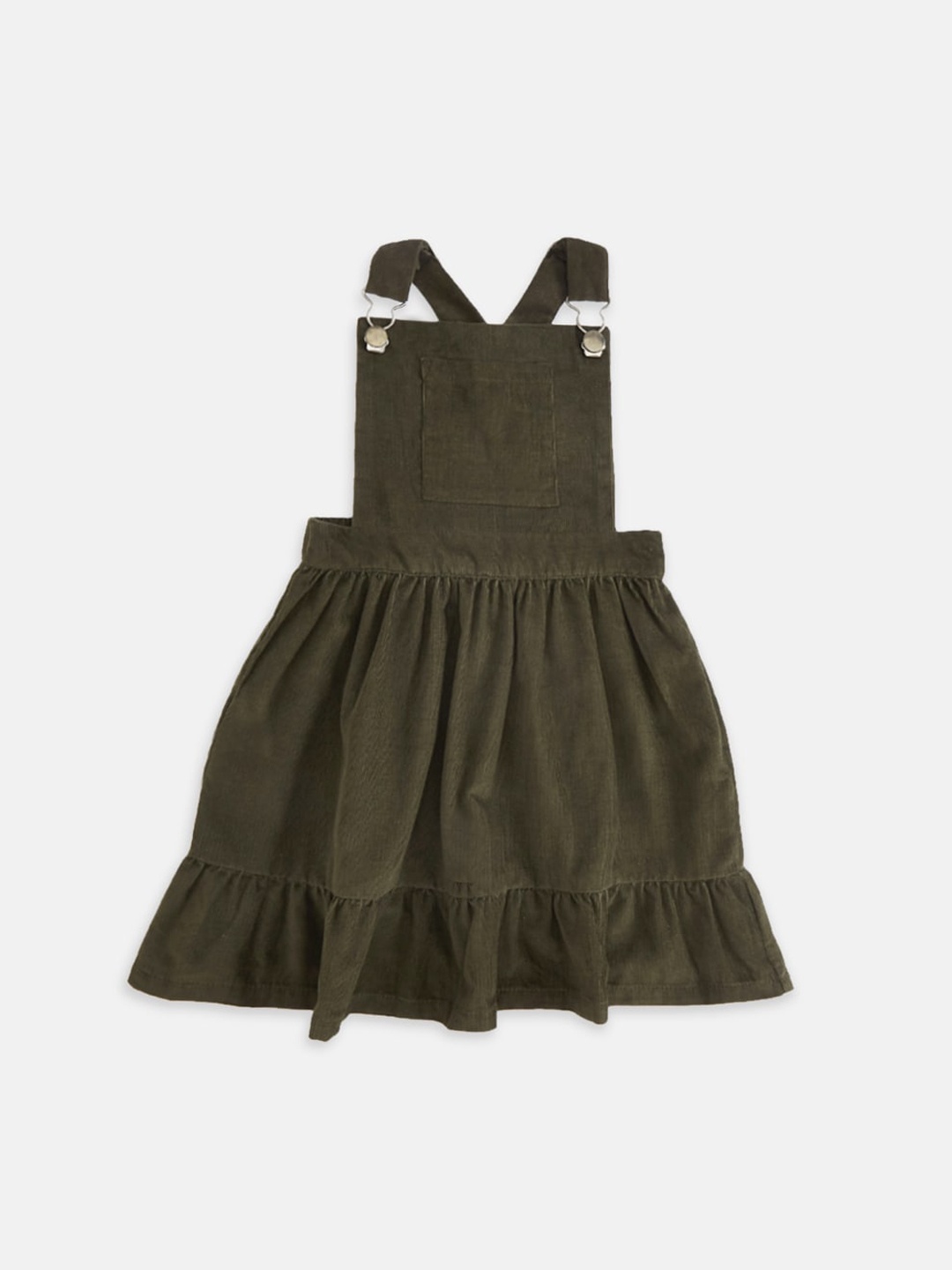 

Pantaloons Junior Girls Olive Green Pinafore Dress