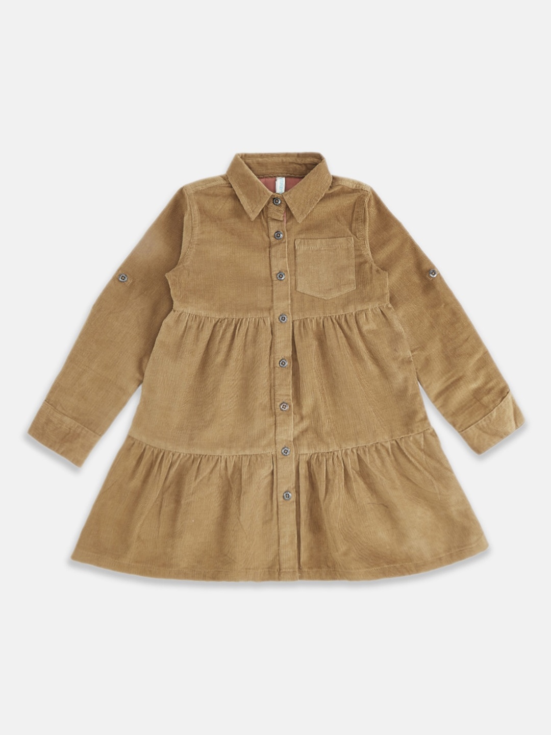 

Pantaloons Junior Beige & incense Pure Cotton Shirt Dress