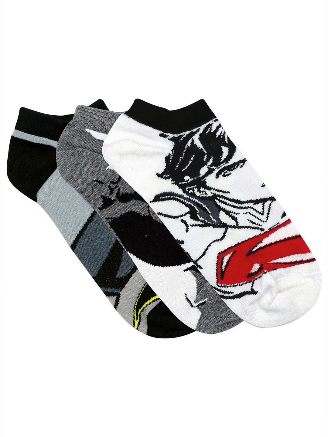 

Balenzia x Justice League Men Pack of 3 Combed Cotton Ankle Length Socks, Multi