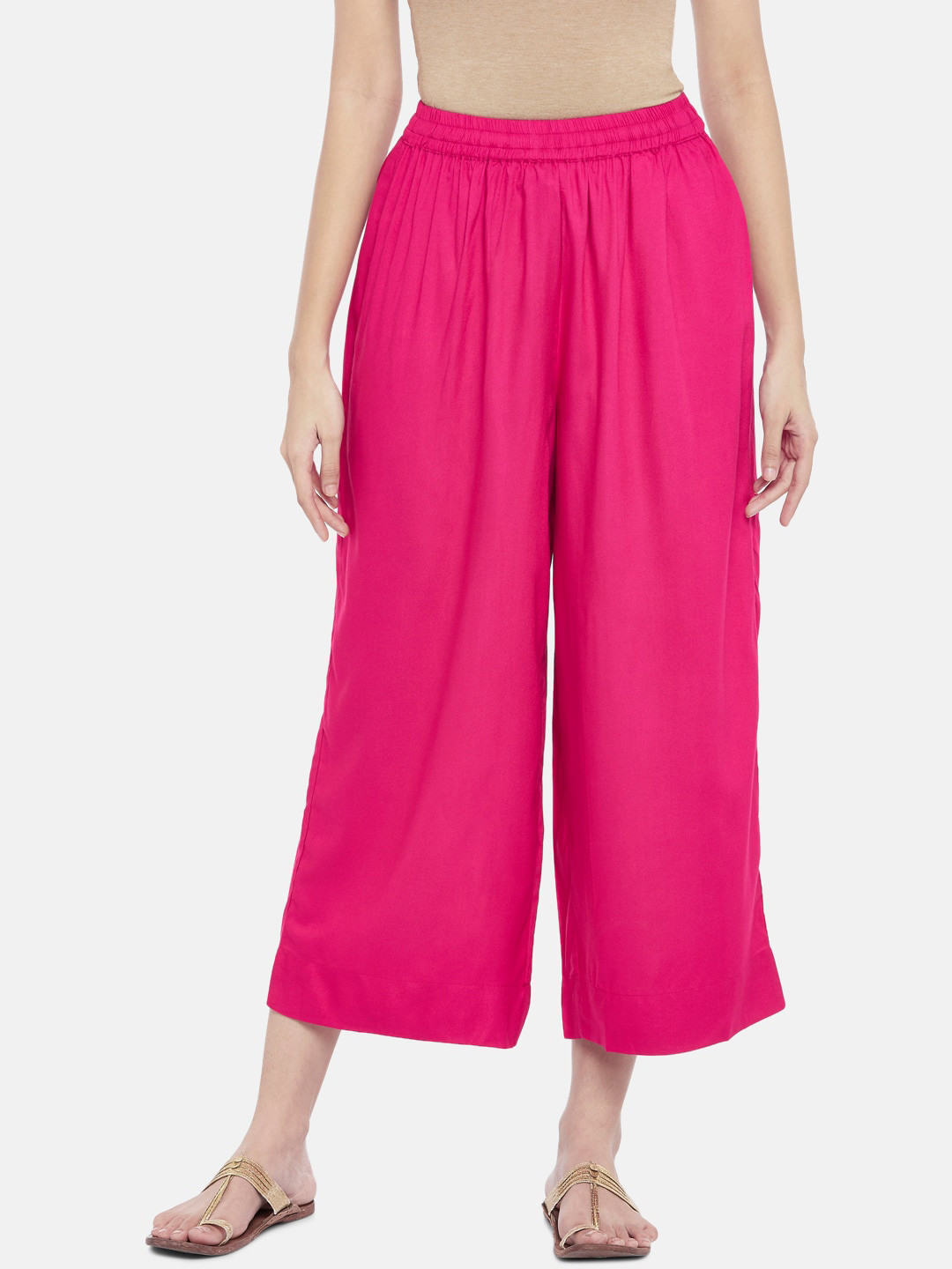 

RANGMANCH BY PANTALOONS Women Fuchsia Ethnic Palazzos