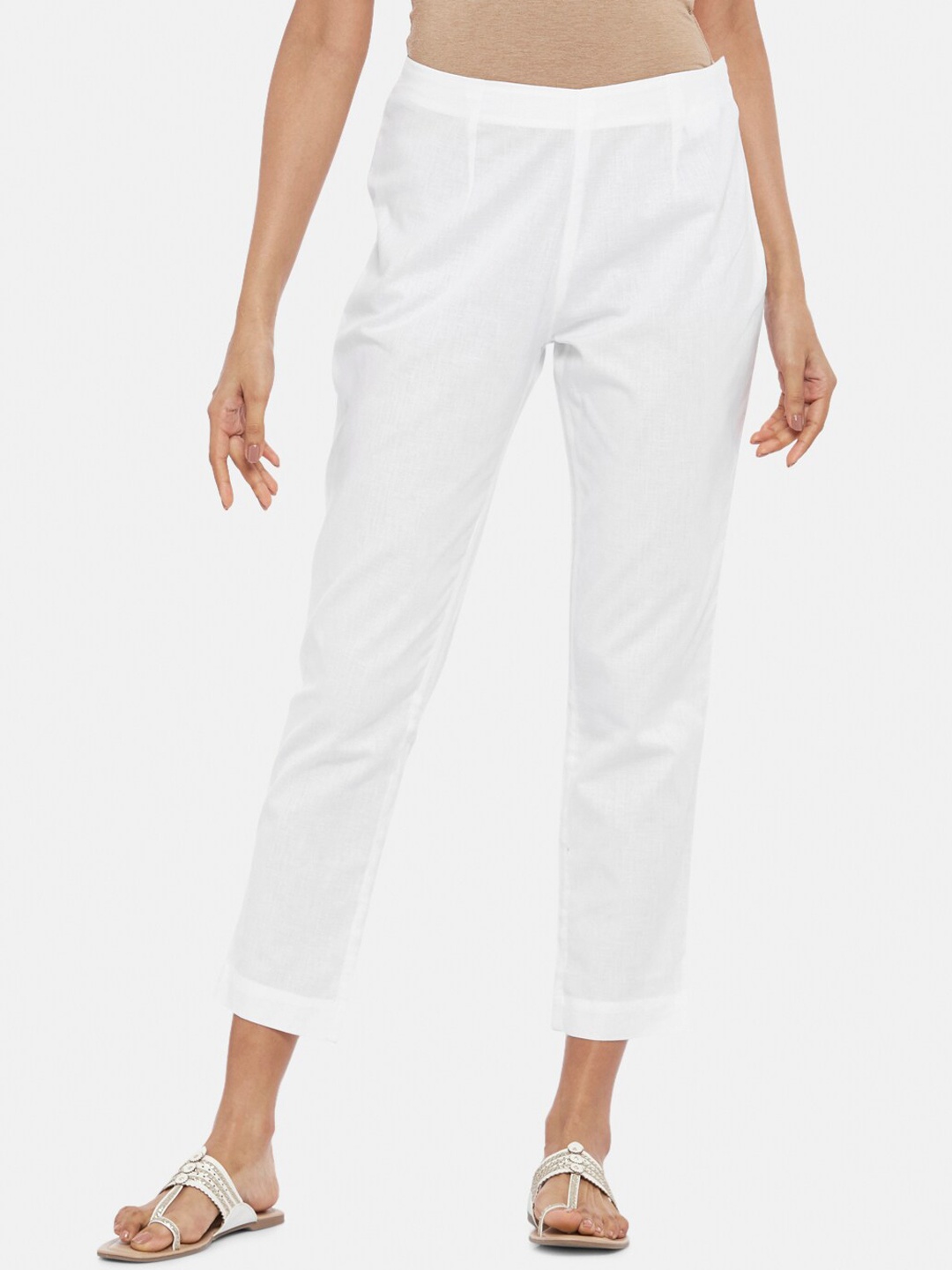 

RANGMANCH BY PANTALOONS Women Off White Culottes Trousers