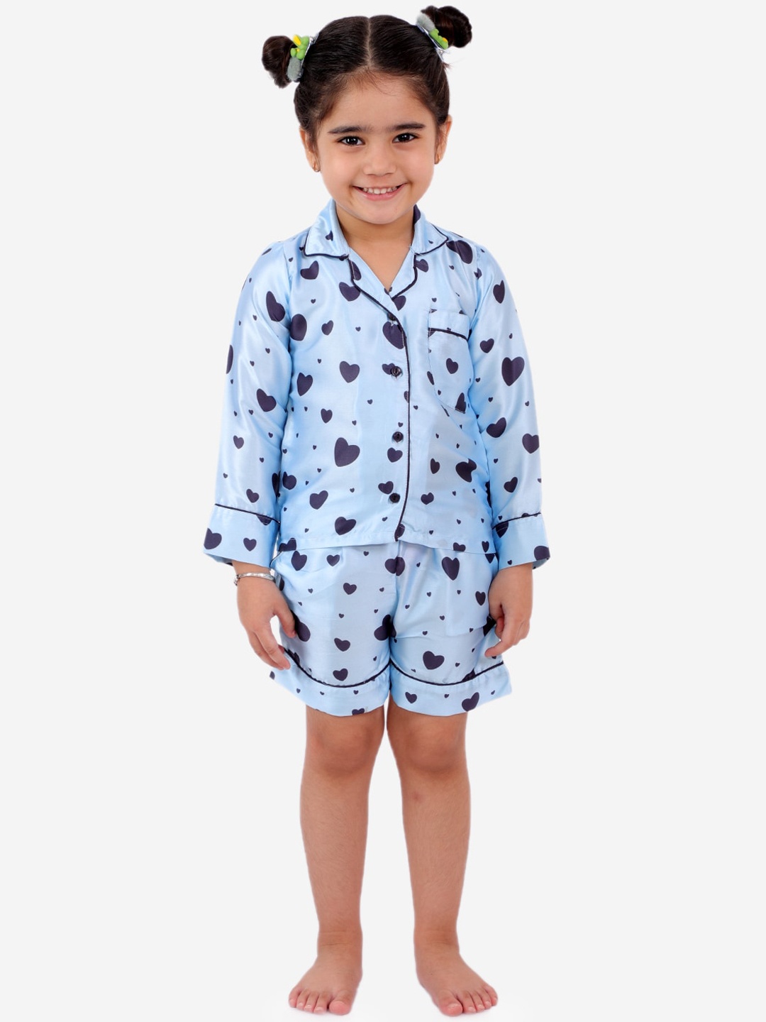 

Fairies Forever Girls Blue Hearts Printed Night suit