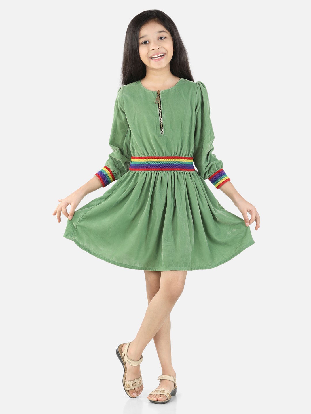 

Fairies Forever Girls Green Velvet Dress