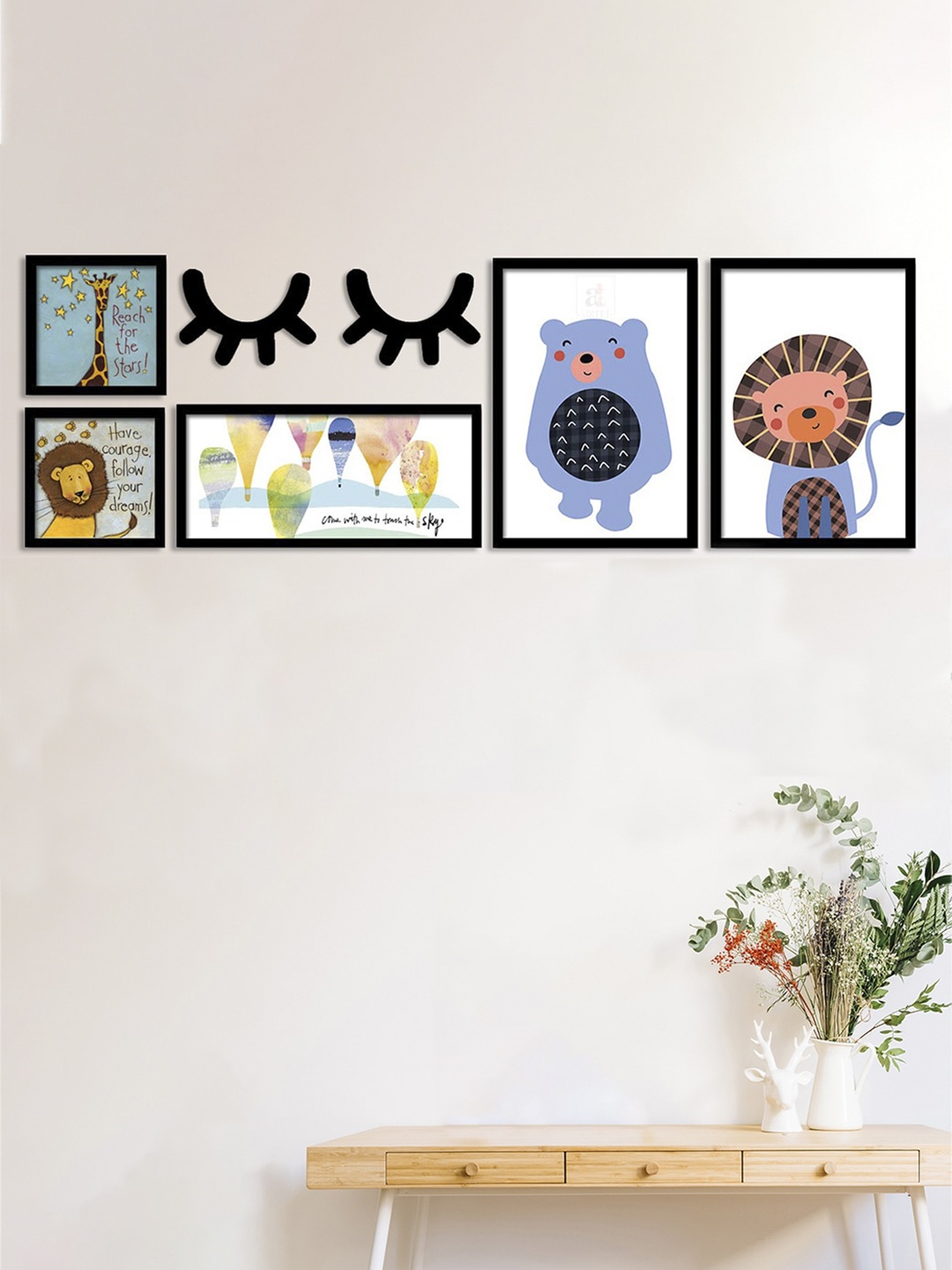 

Art Street Set Of 5 Animal Art Prints With MDF Eye Plaque, Multi