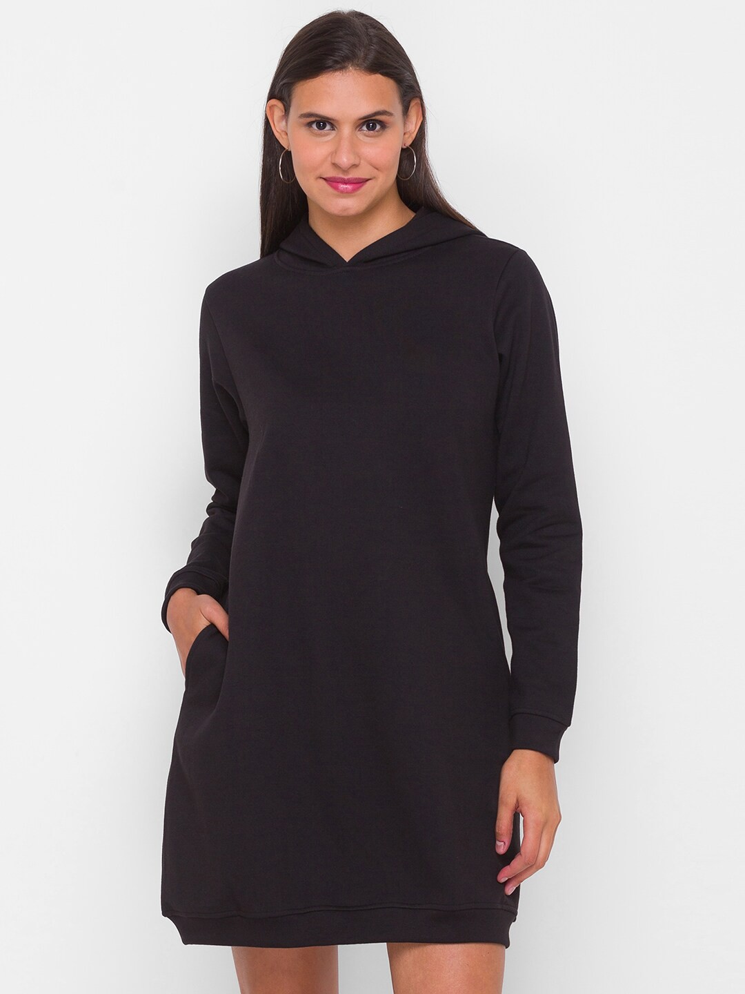 

Globus Women Black Hooded Sweatshirt