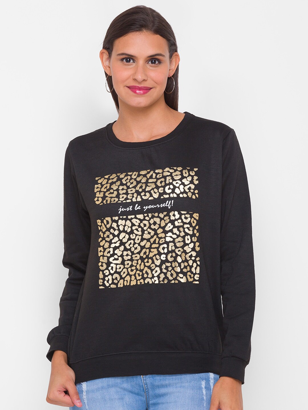 

Globus Woman Black Printed Sweatshirt