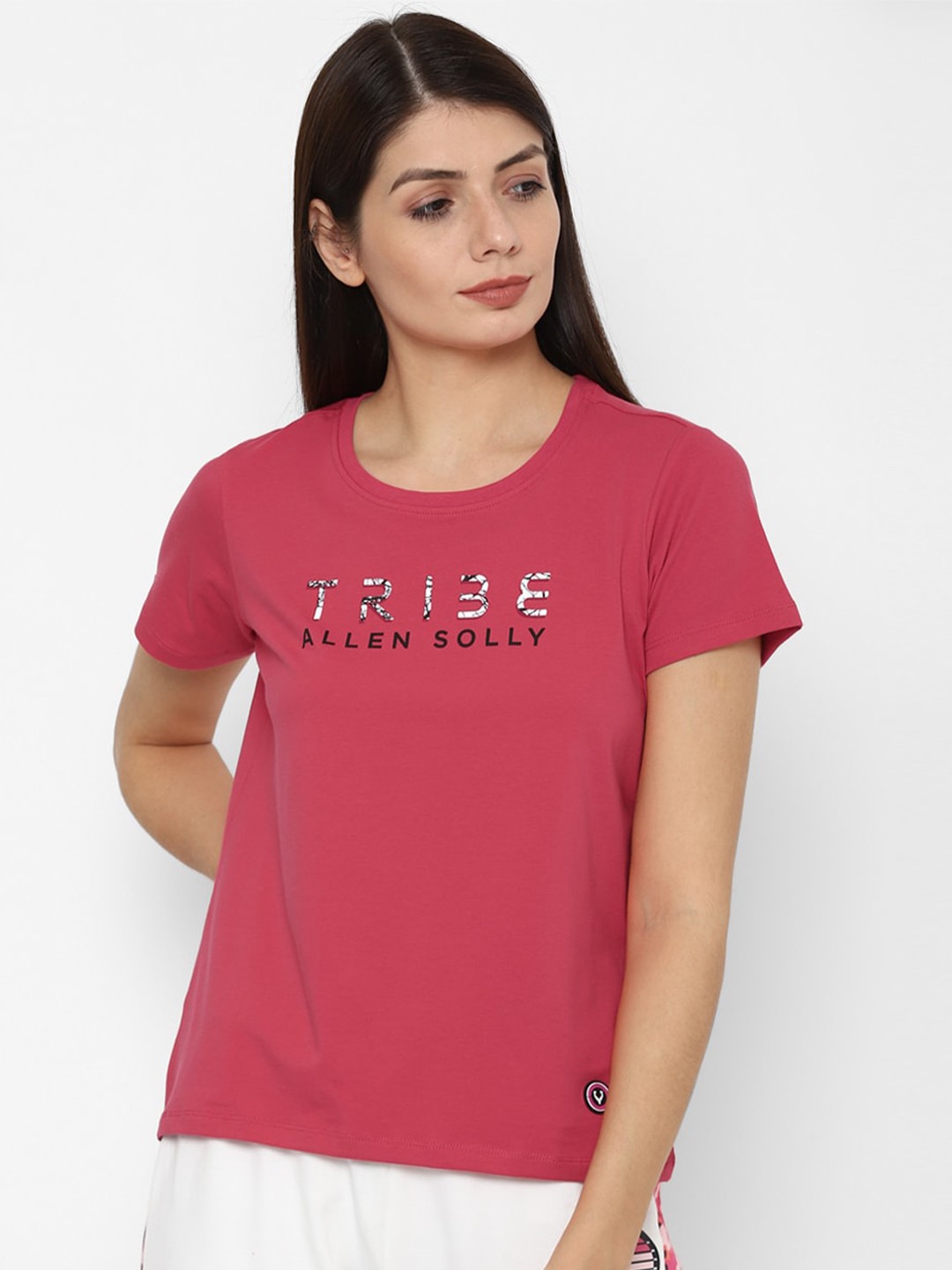 

Allen Solly Woman Women Pink Typography Printed T-shirt