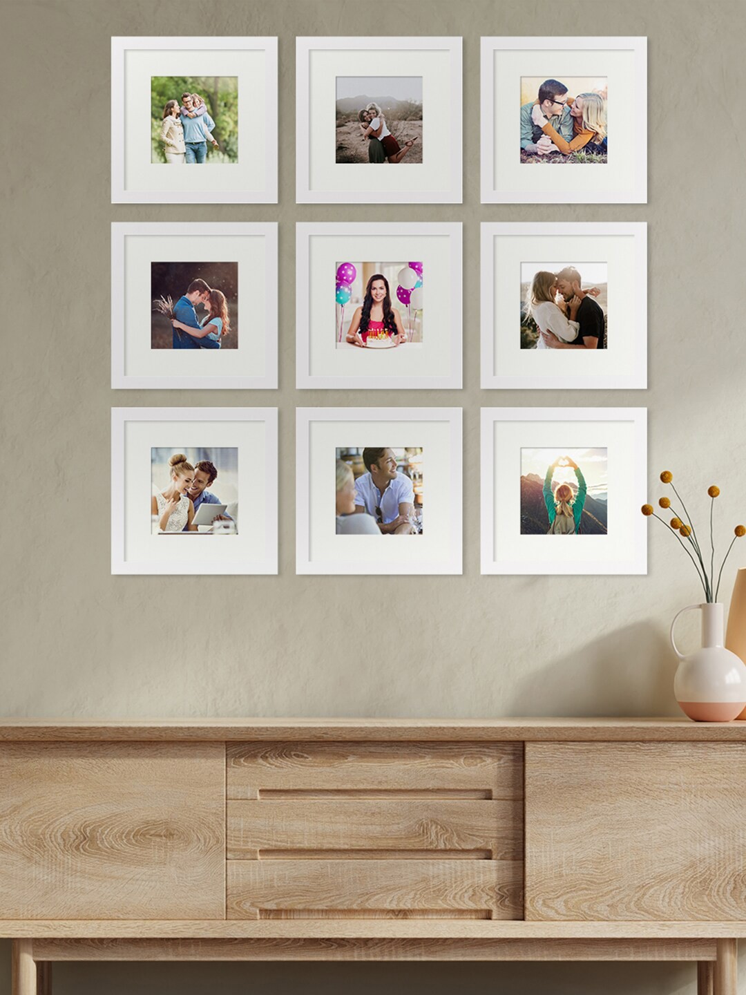 

Art Street Set Of 9 White Wall Photo Frames