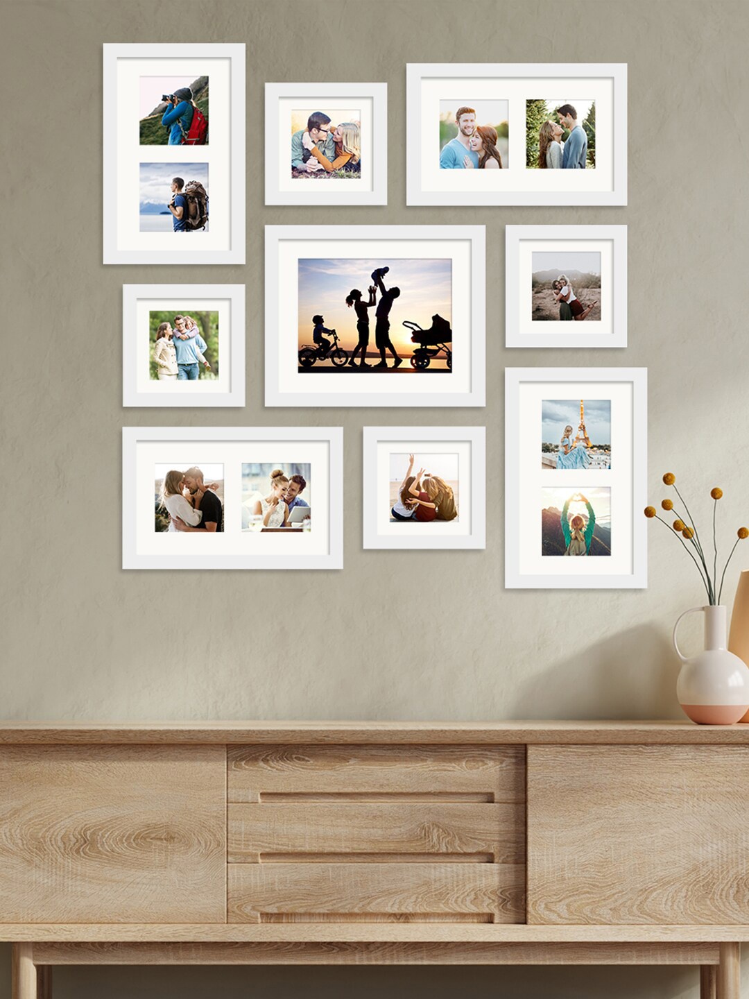 

Art Street Set of 9 White & Black Wall Photo Frames