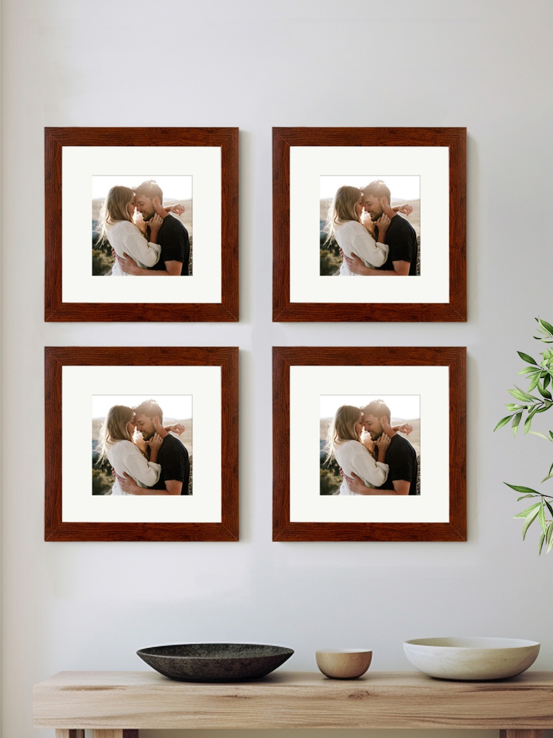 

Art Street Set of 4 Maroon & White Wall Photo Frames