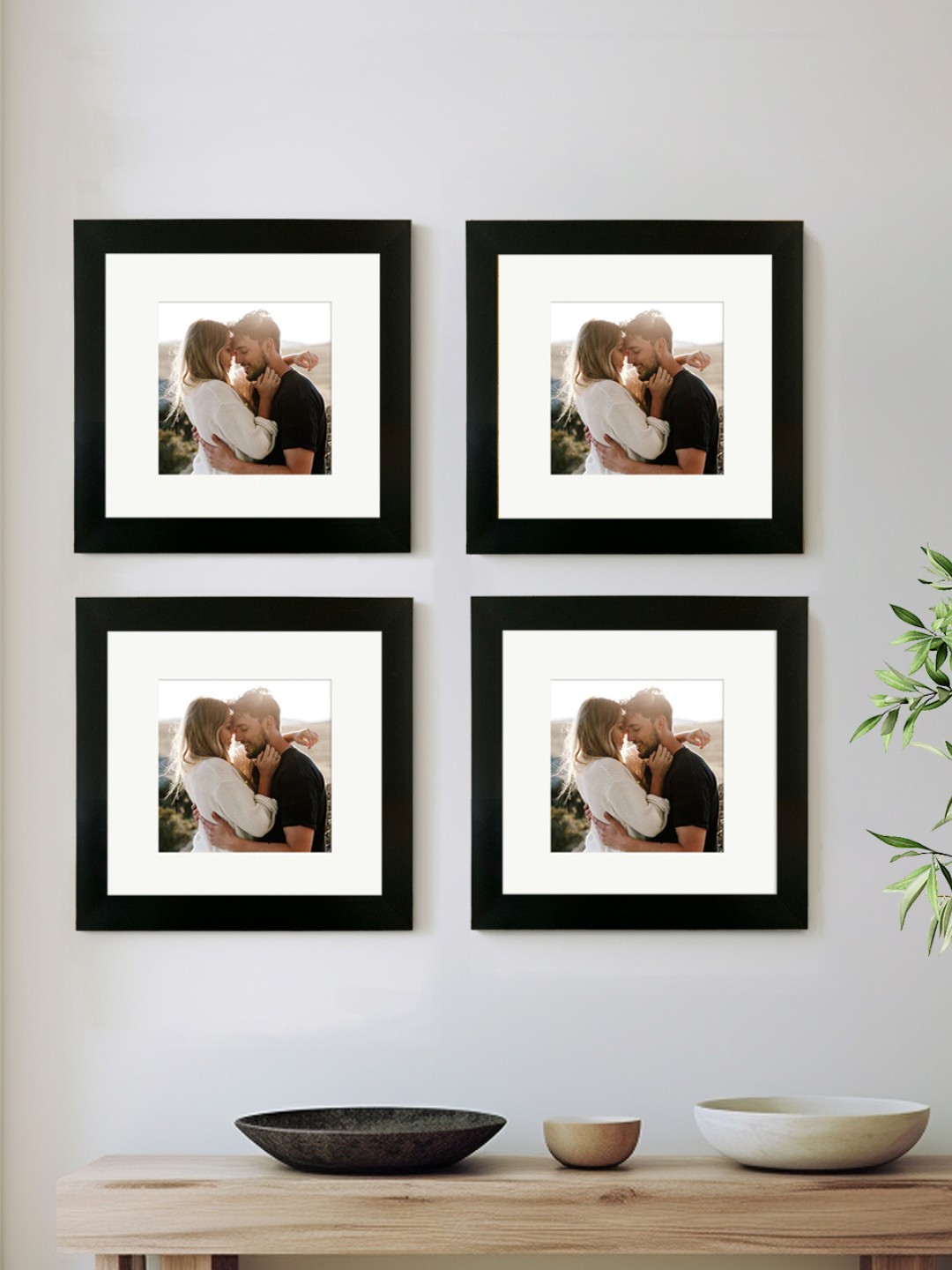 

Art Street Set Of 4 Black Solid Wall Photo Frames
