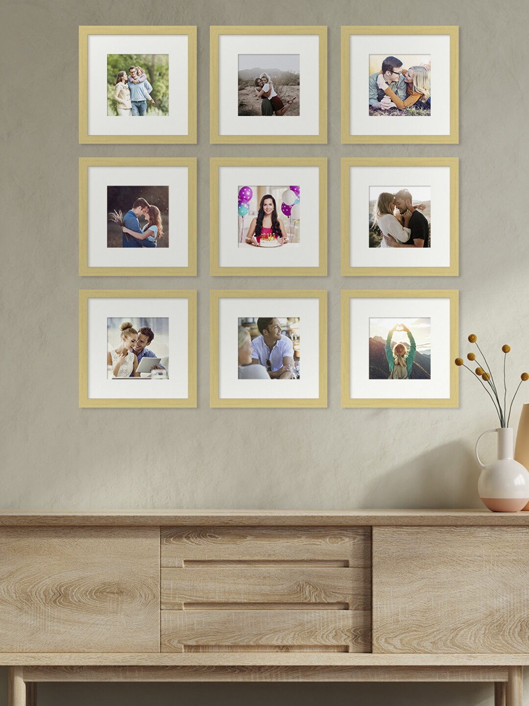 

Art Street Set Of 9 Beige Wall Photo Frames