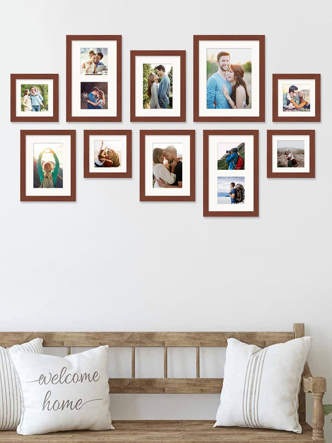 

Art Street Set Of 10 Brown Solid Wall Photo Frames