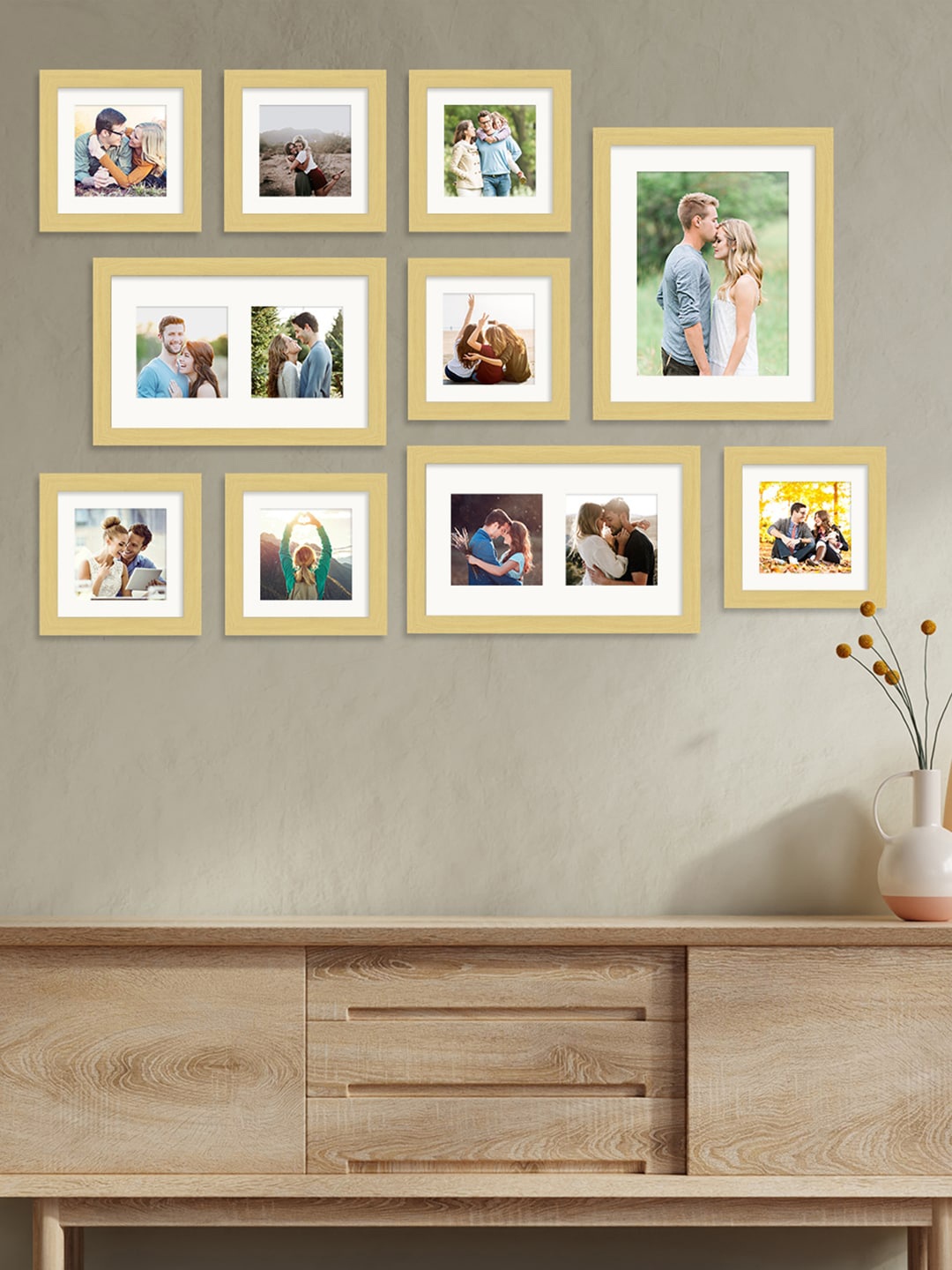 

Art Street Set of 10 Beige & White Wall Photo Frames