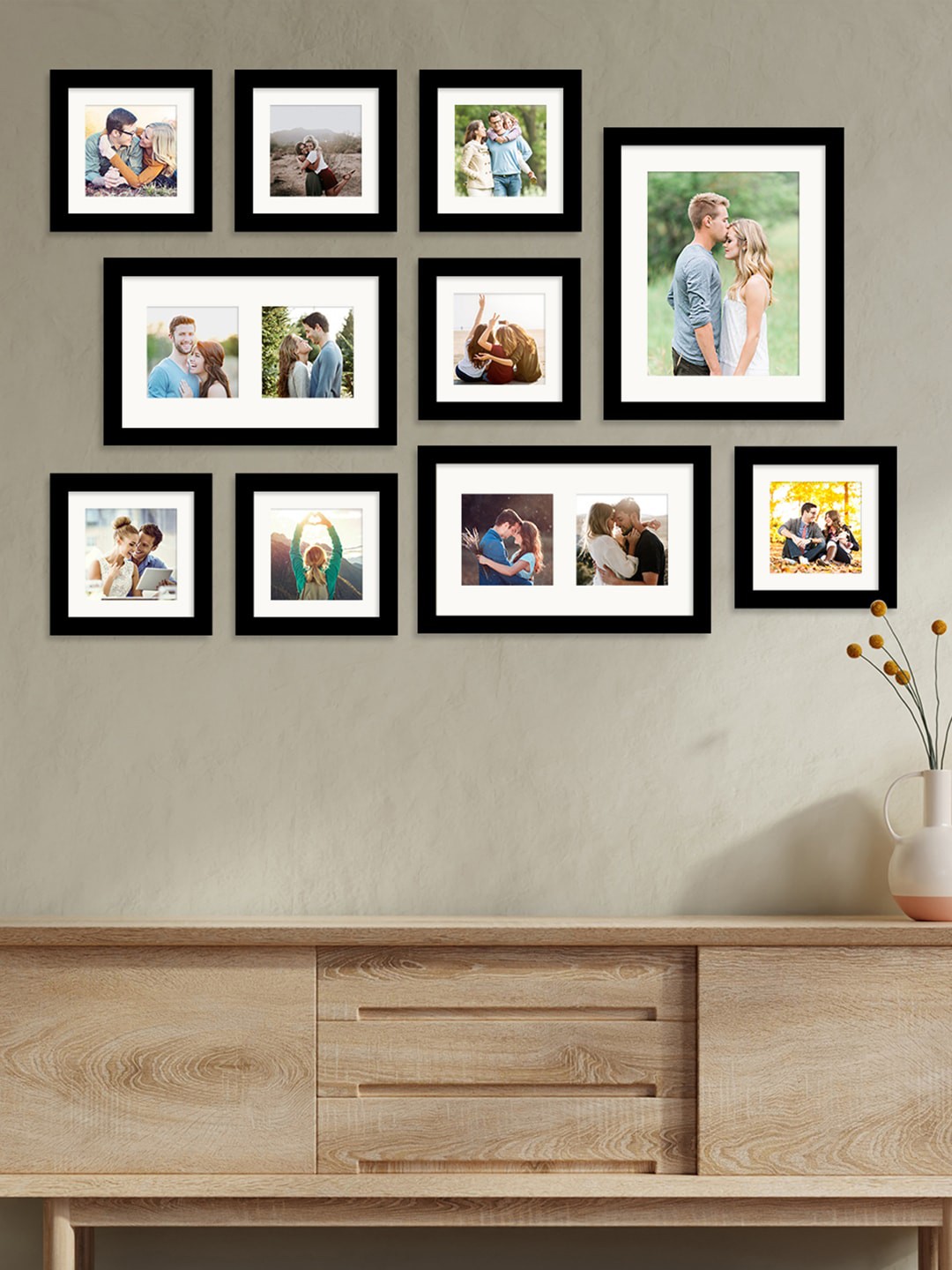 

Art Street Set Of 10 Black Solid Wall Photo Frames