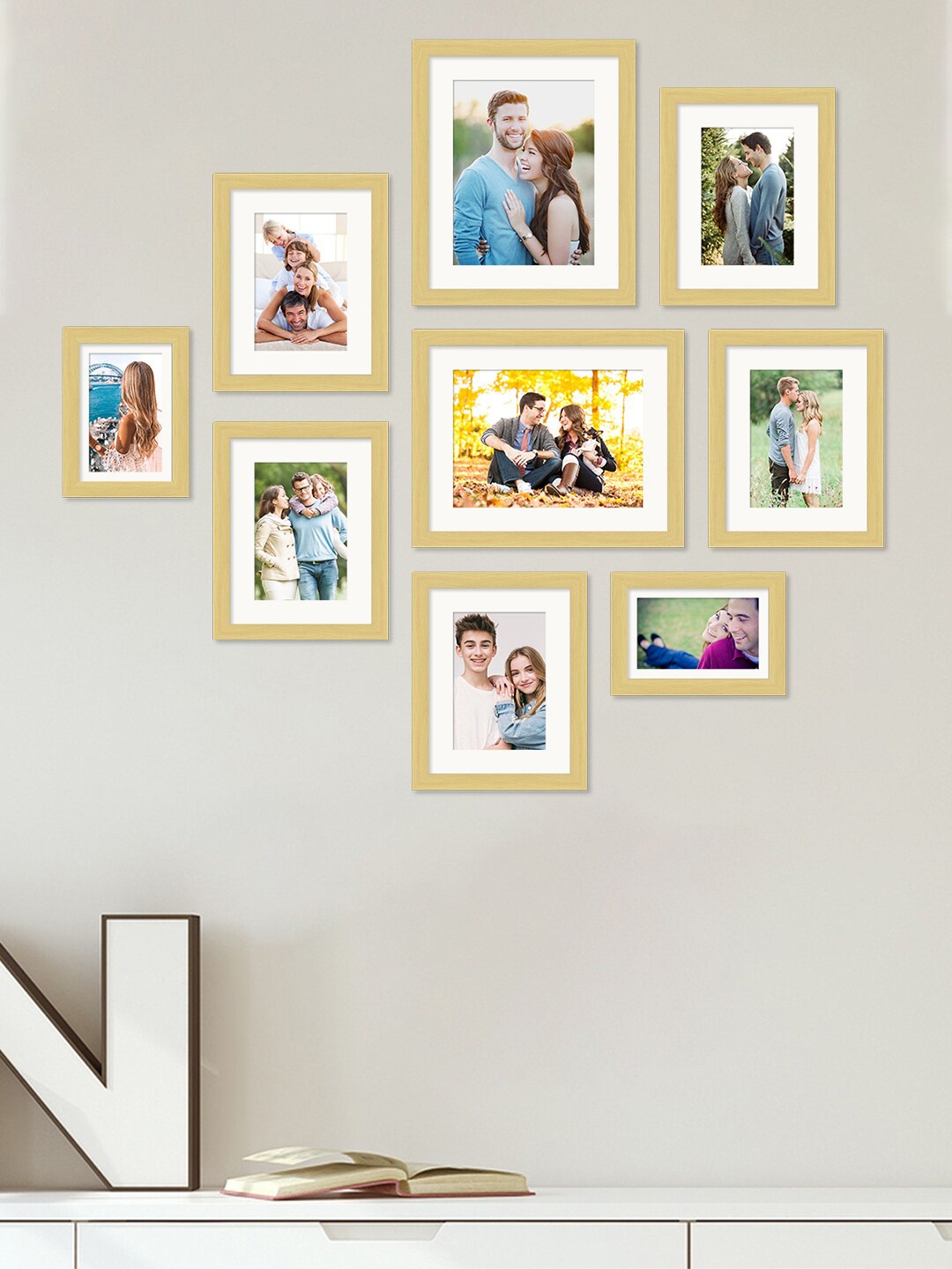 

Art Street Set of 9 Beige & White Photo Frames