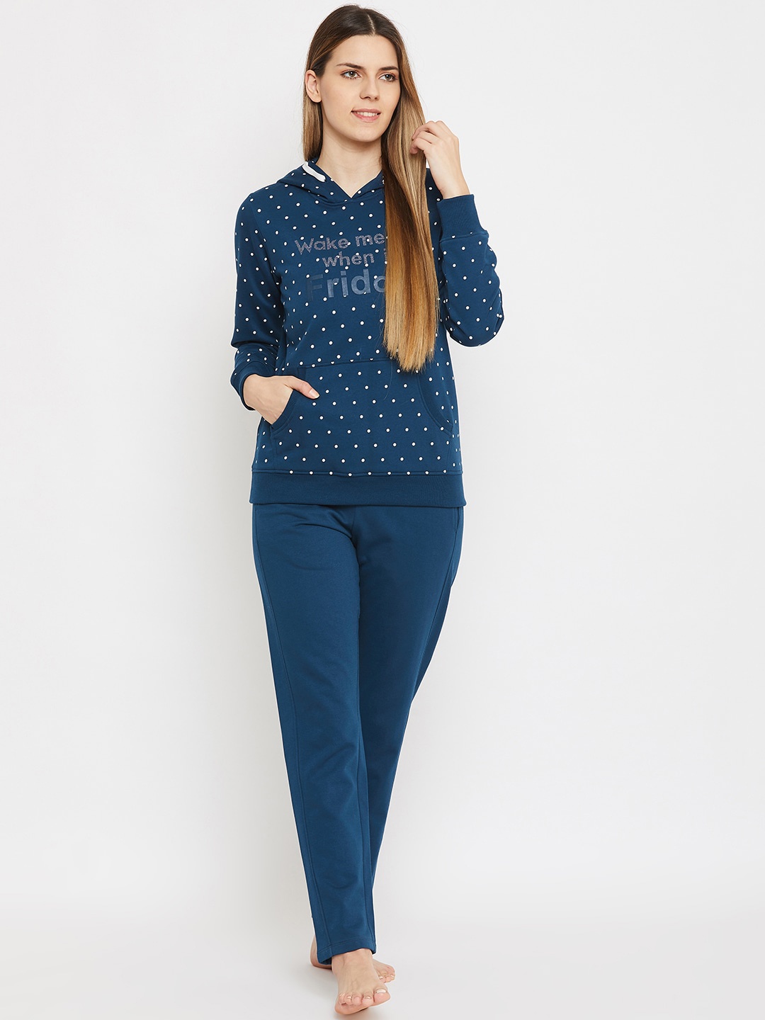 

MADAME M SECRET Women Teal Printed Night suit