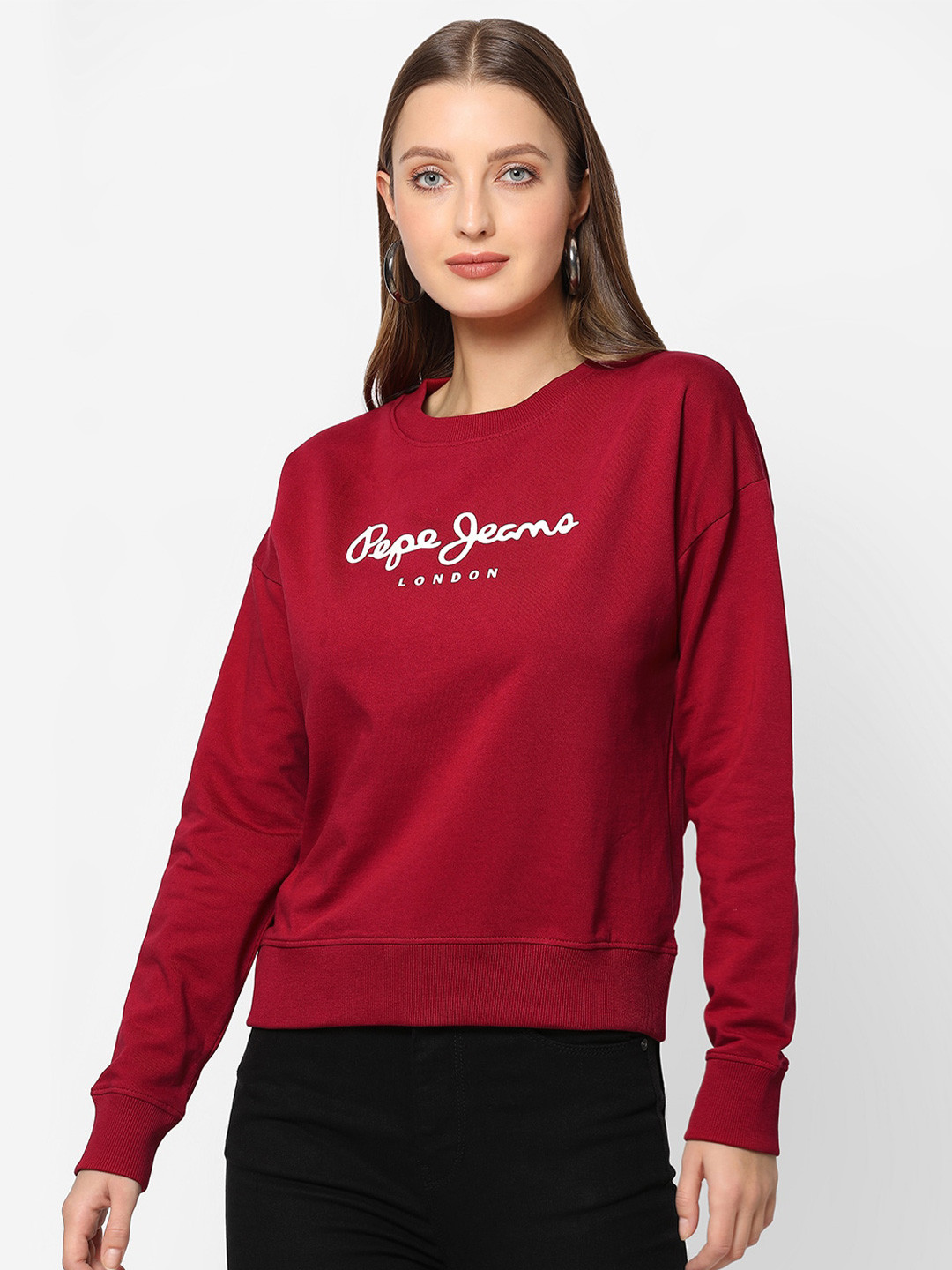

Pepe Jeans Women Red Printed Sweatshirt
