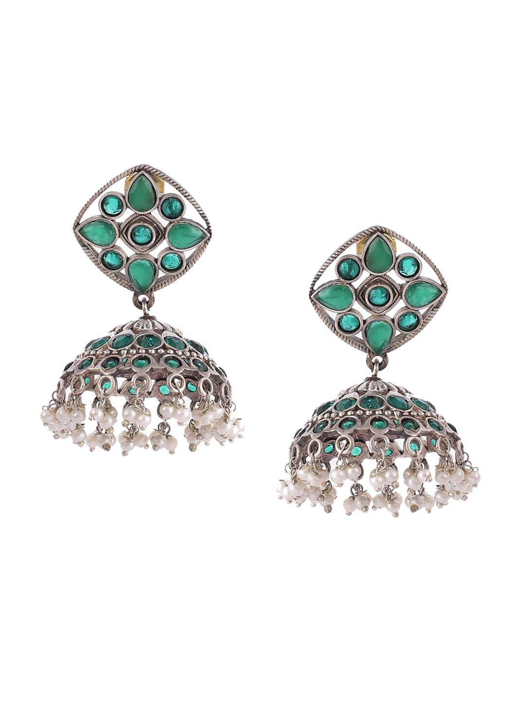 

Biba Green Dome Shaped Jhumkas