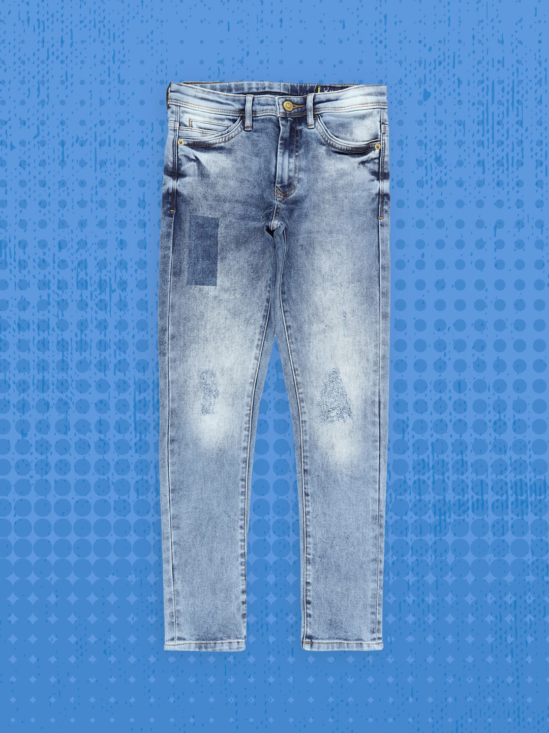 

Allen Solly Junior Boys Blue Skinny Fit Mildly Distressed Heavy Fade Jeans