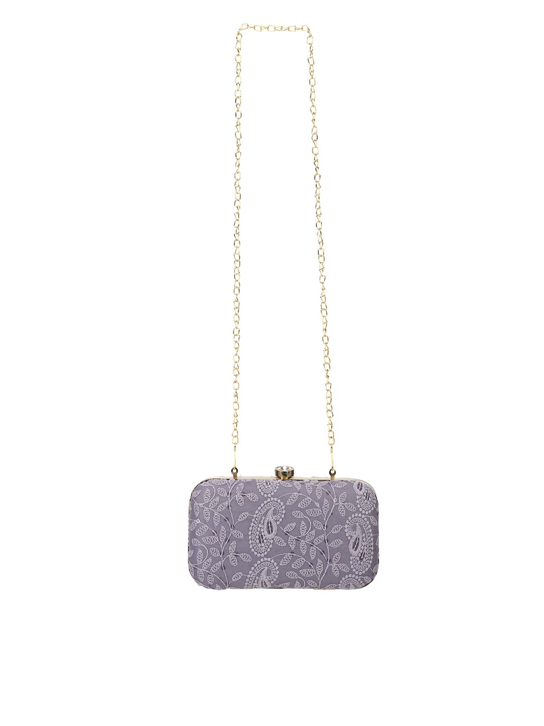 

Aditi Wasan Grey Embroidered Box Clutch