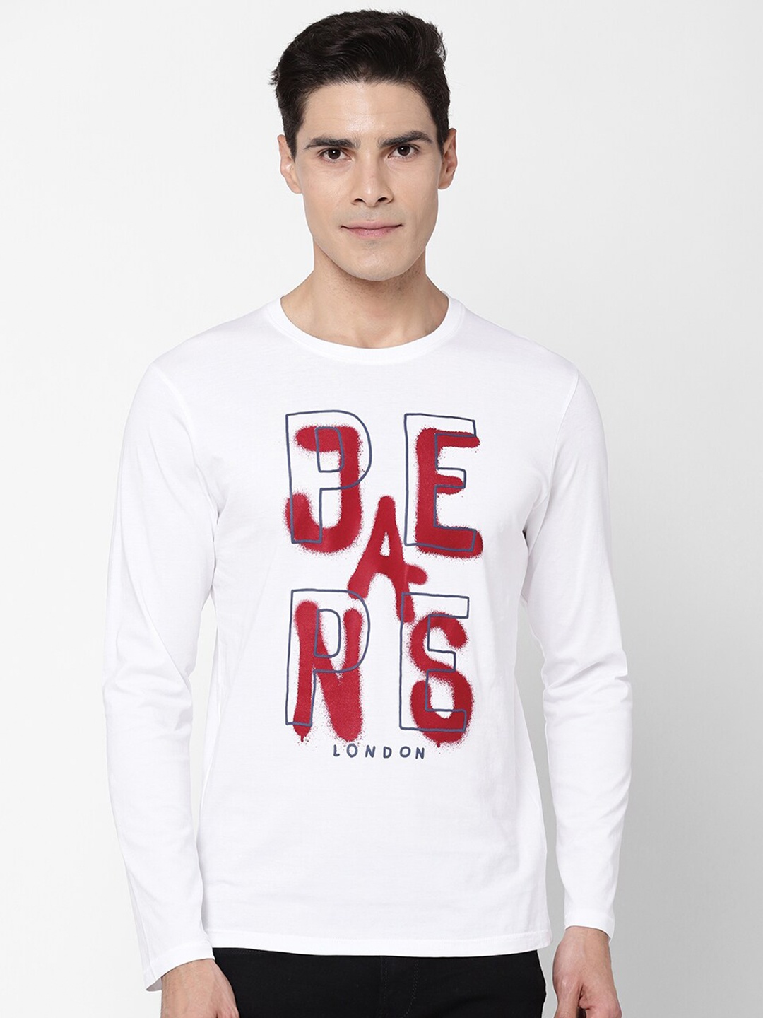 

Pepe Jeans Men White Typography Printed Pure Cotton T-shirt