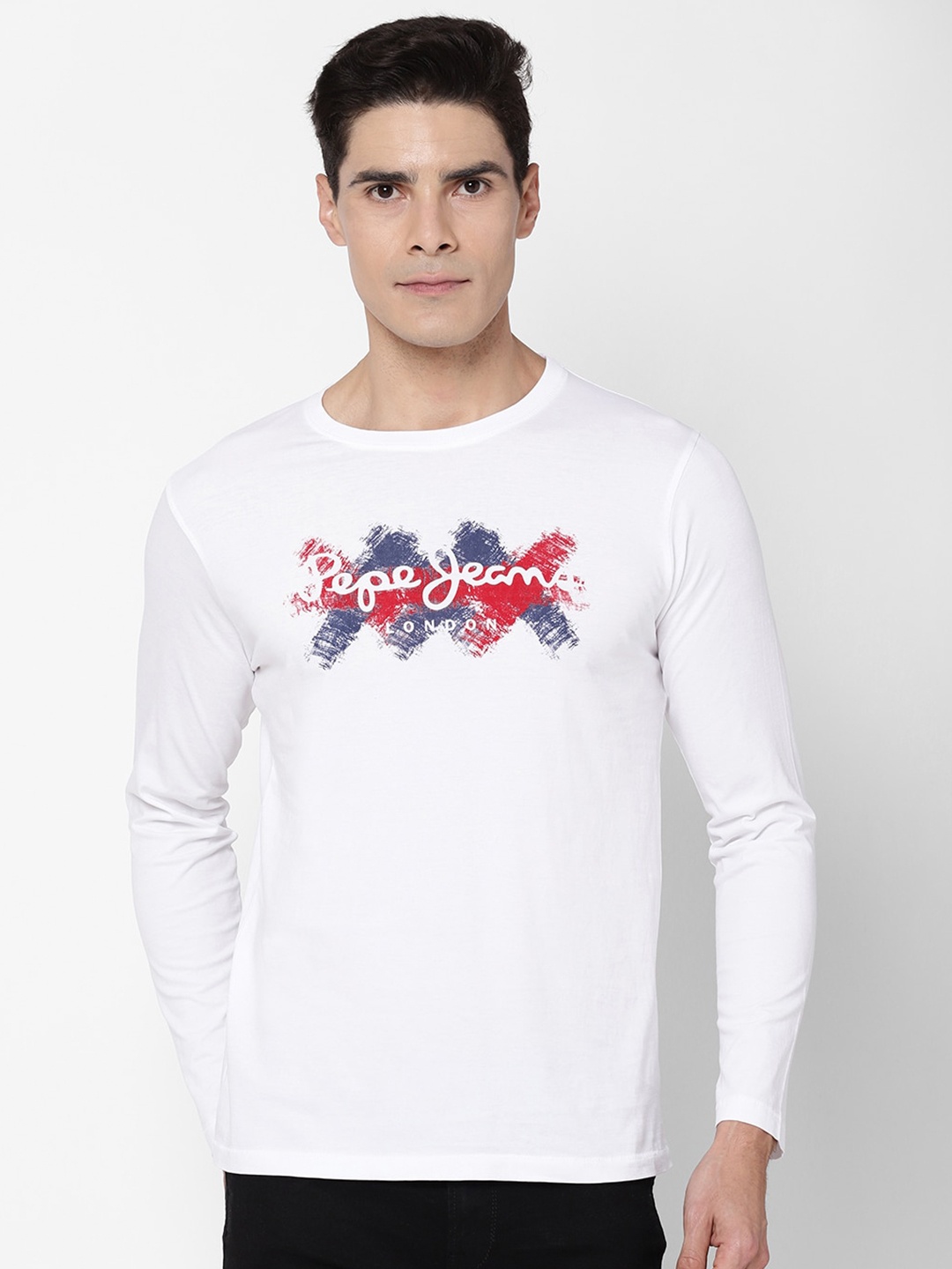 

Pepe Jeans Men White Printed Pure Cotton T-shirt