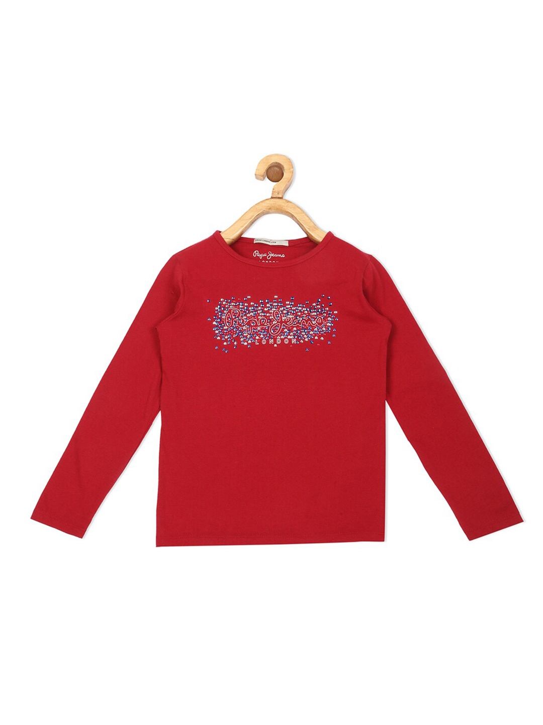 

Pepe Jeans Girls Red Brand Logo Printed T-shirt