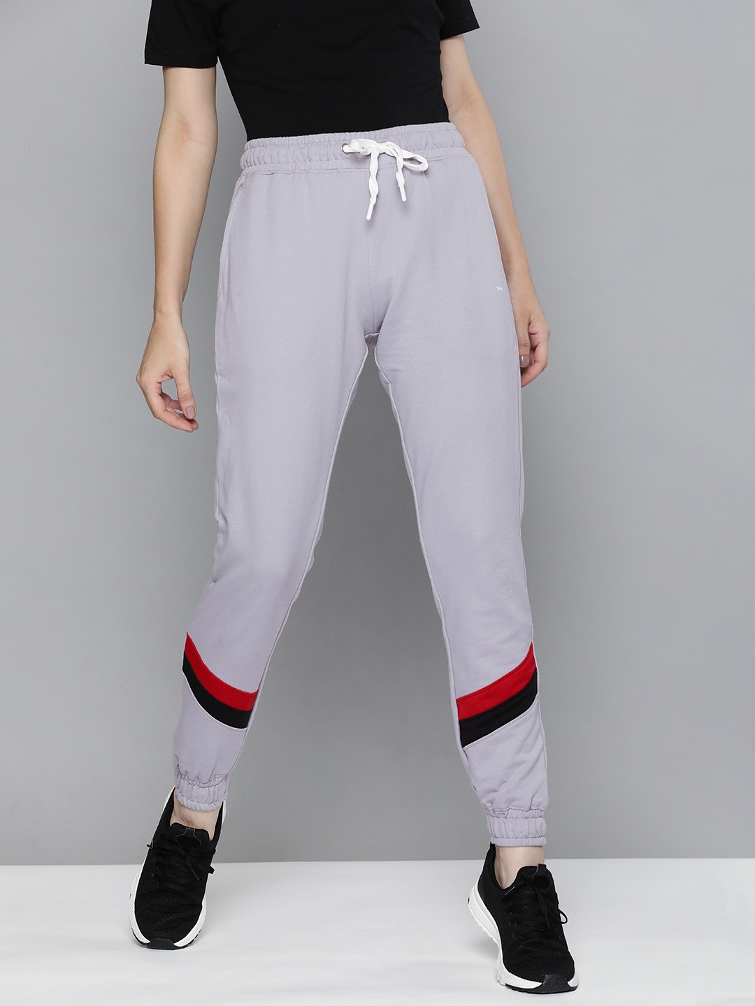 

Slazenger Women Grey & Red Striped Slim Fit Joggers