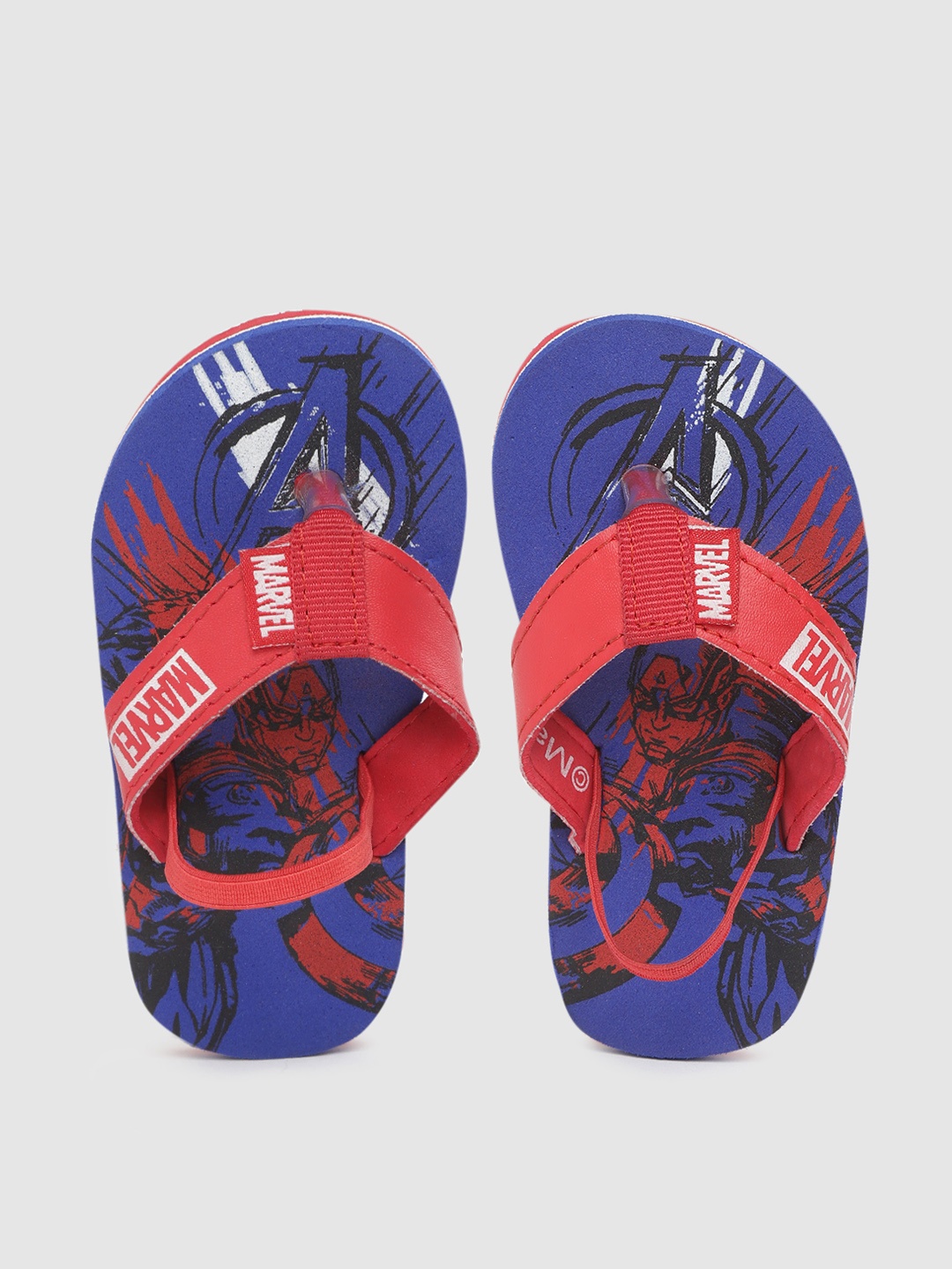 

toothless Boys Blue & Red Marvel Avengers Printed Thong Flip-Flops
