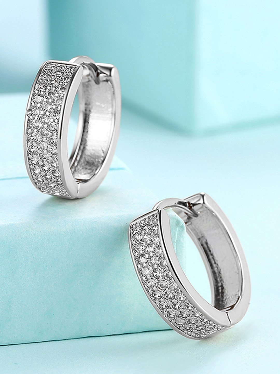 

Peora Women Silver-Toned Circular Hoop Earrings