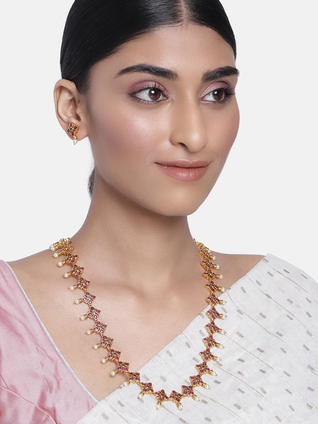

Peora Gold-Plated & CZ Studded Jewellery Set