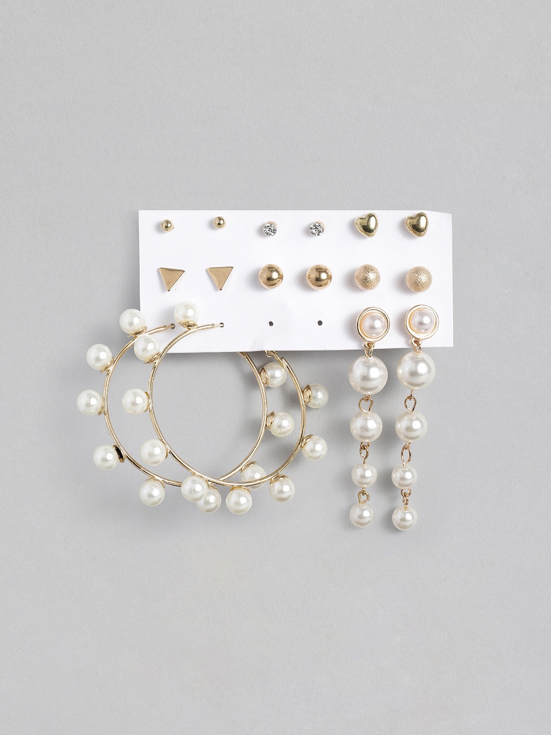 

Peora Women White Circular Studs Earrings