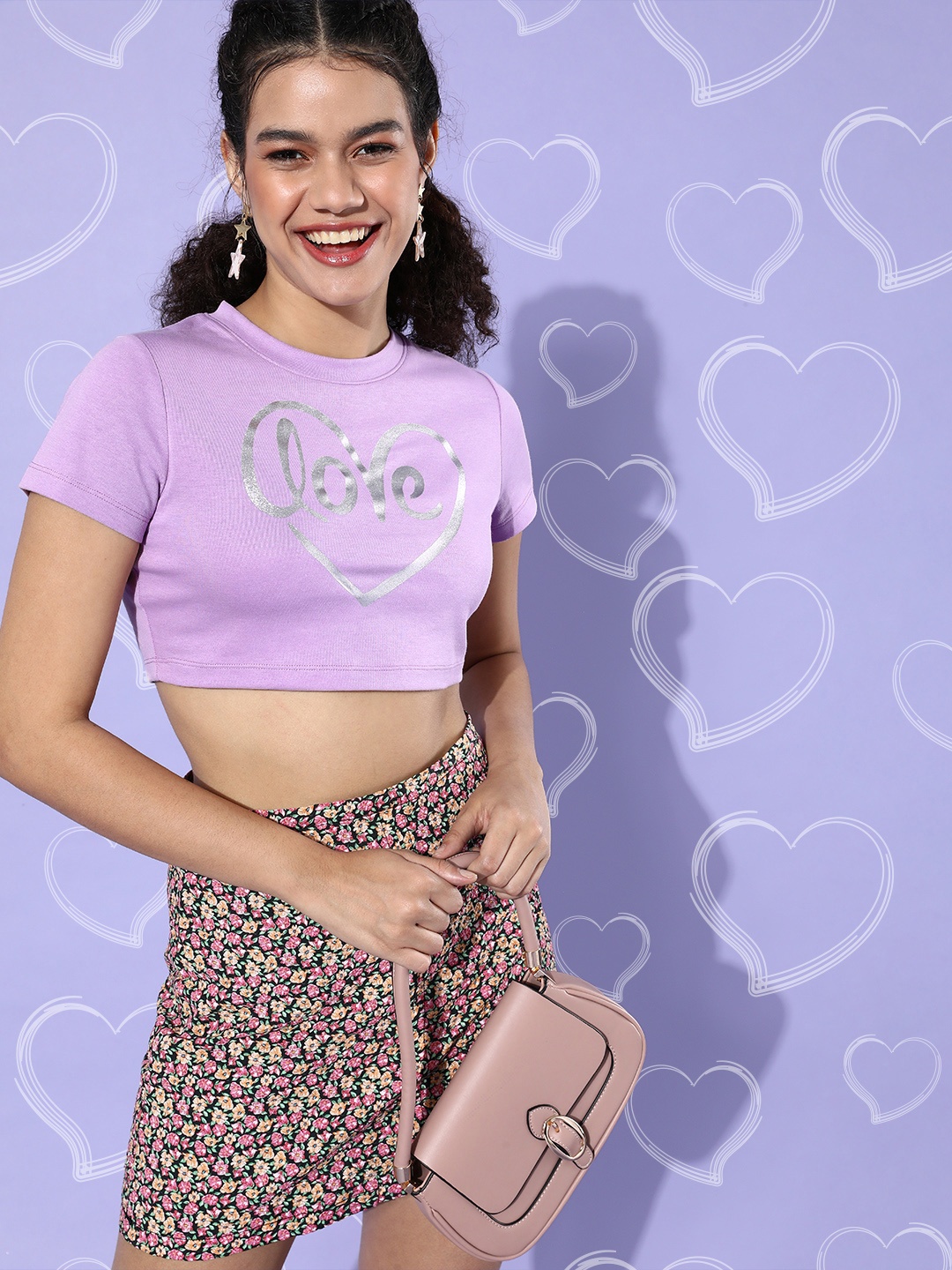 

KASSUALLY Women Elegant Lavender Typography Valentine Tee
