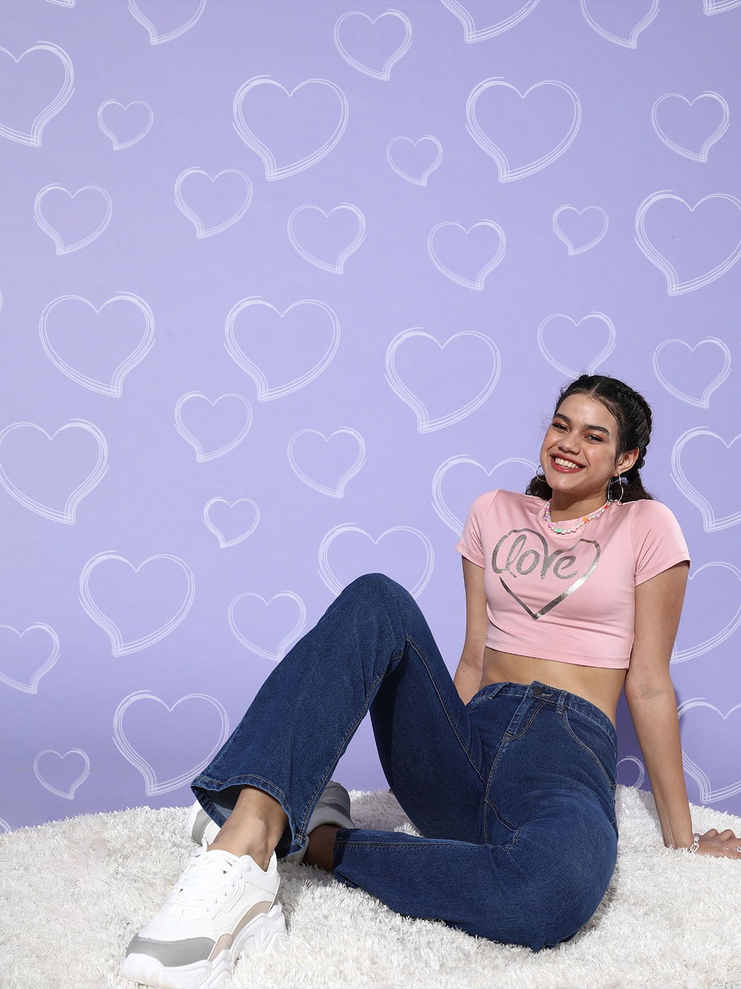 KASSUALLY Women Pretty Pink Graphic Valentine Tee