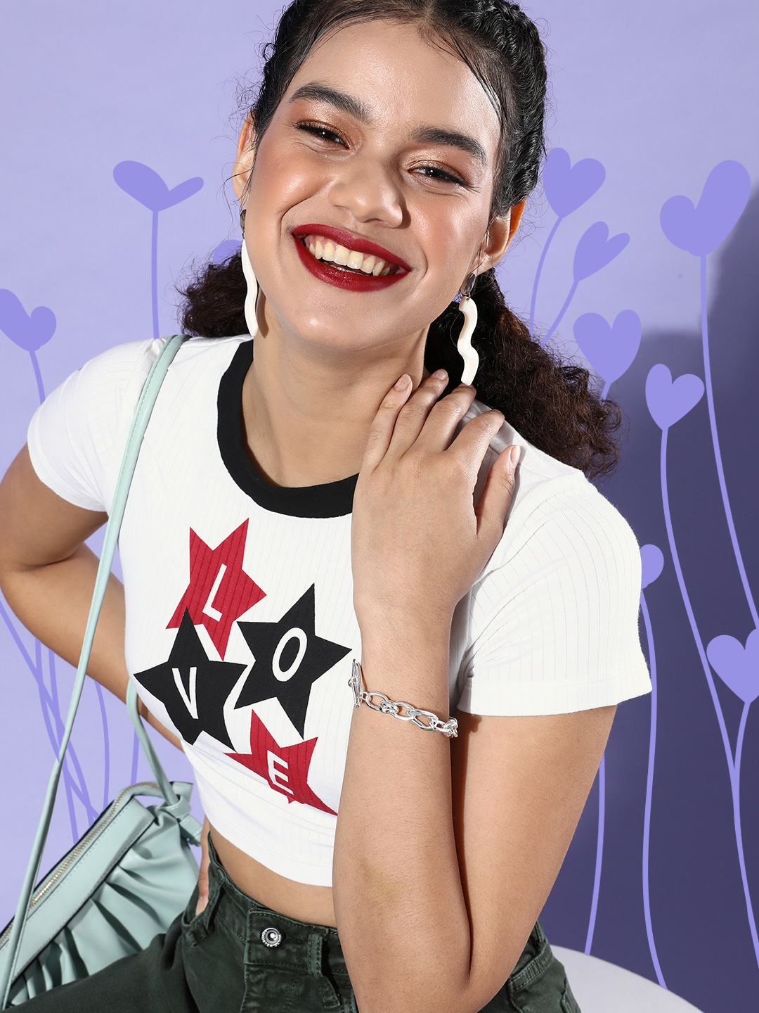 

KASSUALLY Women Classic White Striped Valentine Tee