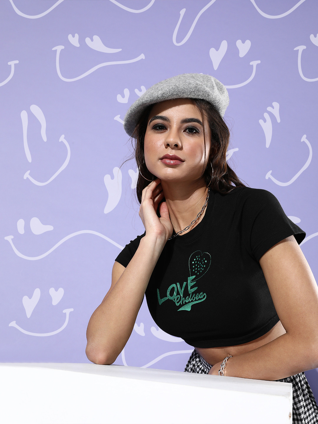 

KASSUALLY Women Stylish Black Typography Valentine Tee